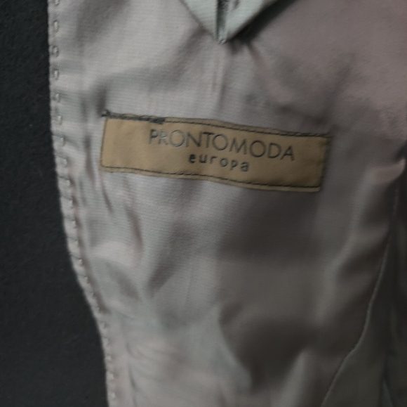 Pronto Moda Europa Wool-Cashmere Blend Overcoat Black - 42R Quiet Luxury - Picture 3 of 11